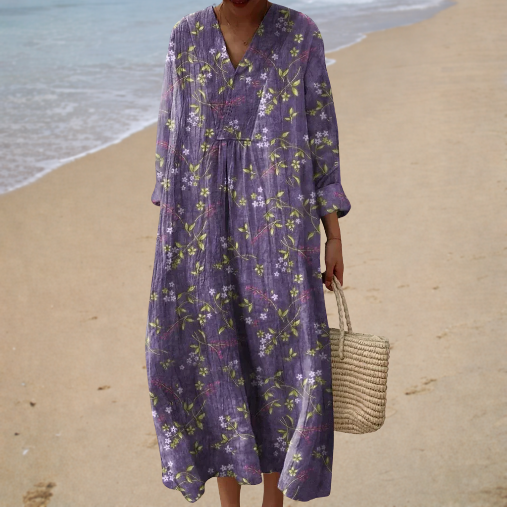 Lino - Robe d’Été Imprimée Flatteuse