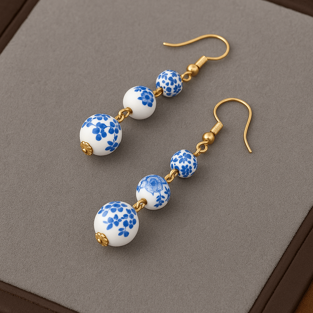 Albertha | Boucles d'Oreilles Bleues
