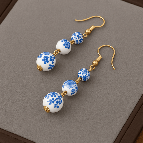 Albertha | Boucles d'Oreilles Bleues