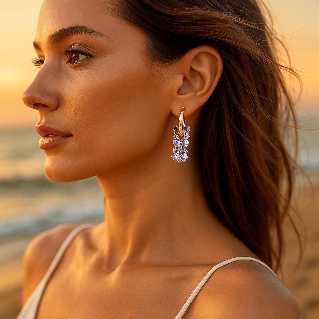 Augusta | Boucles d'oreilles Violettes