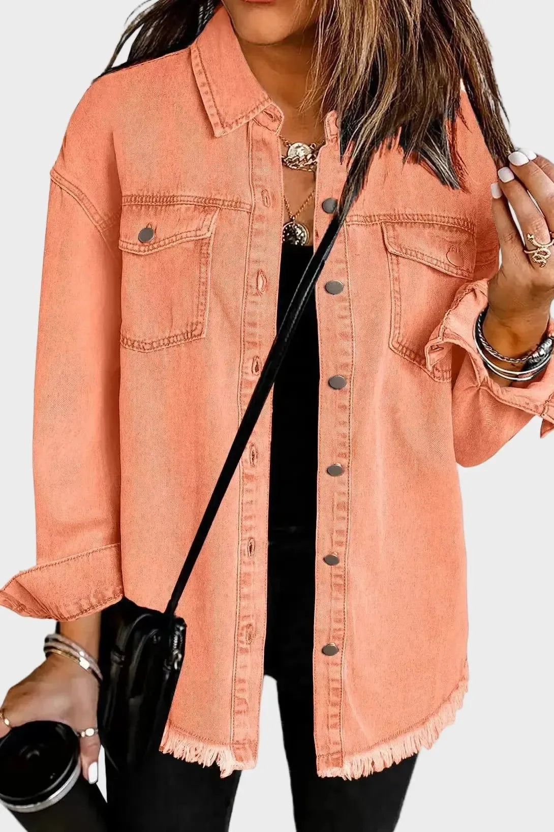 Augusta | Veste en denim orange