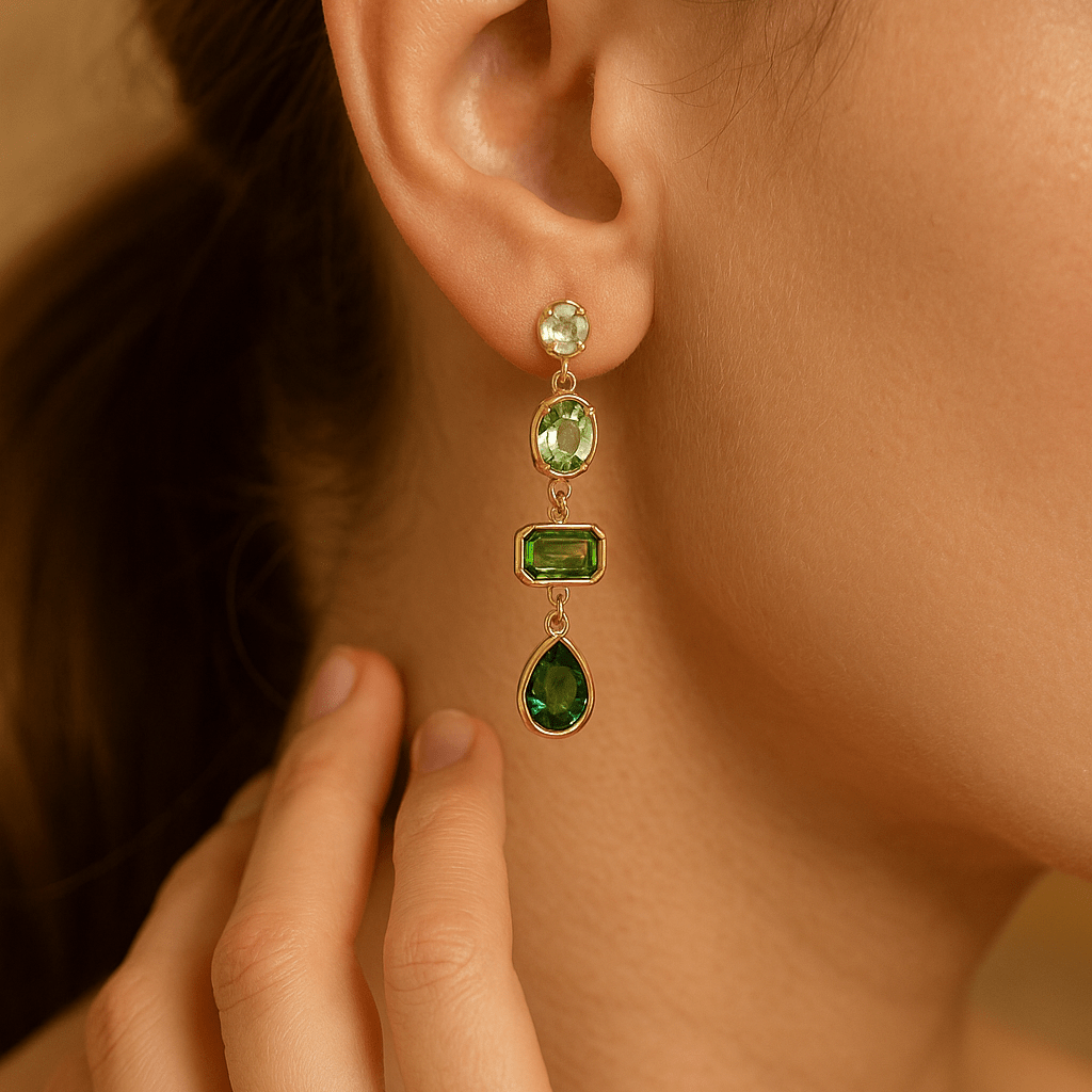 Ditte | Boucles d'oreilles vertes
