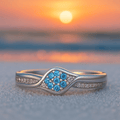Ditte | Bague en argent bleu