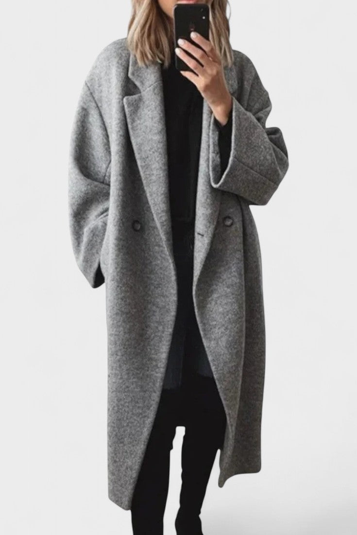 Ditte™ | Manteau long en laine au design intemporel