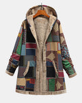 Automne | Veste Patchwork Terre avec Capuche Confortable