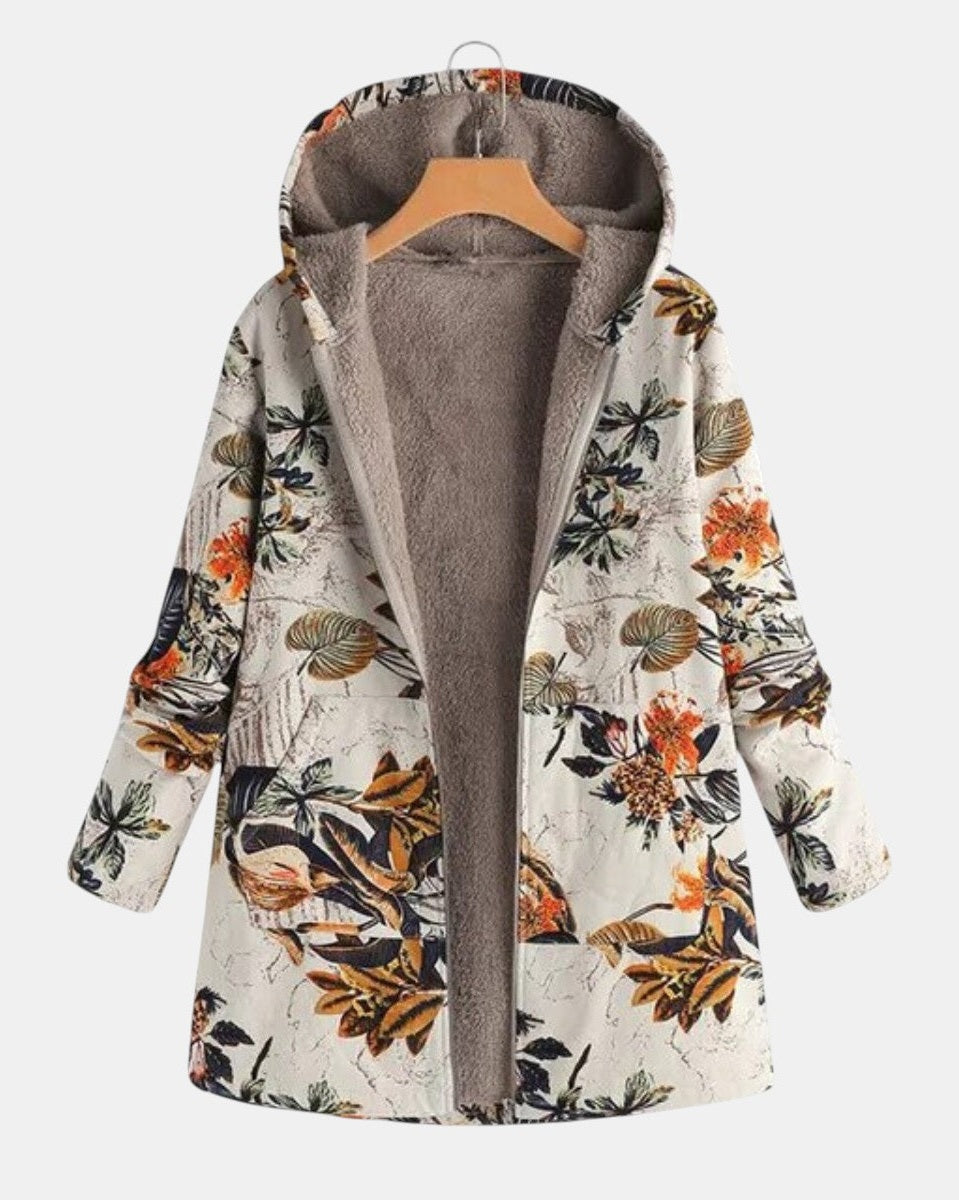 Elena | Veste Boho Florale en Sherpa