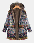 Elena | Sweat Boho Floral en Sherpa avec Capuche