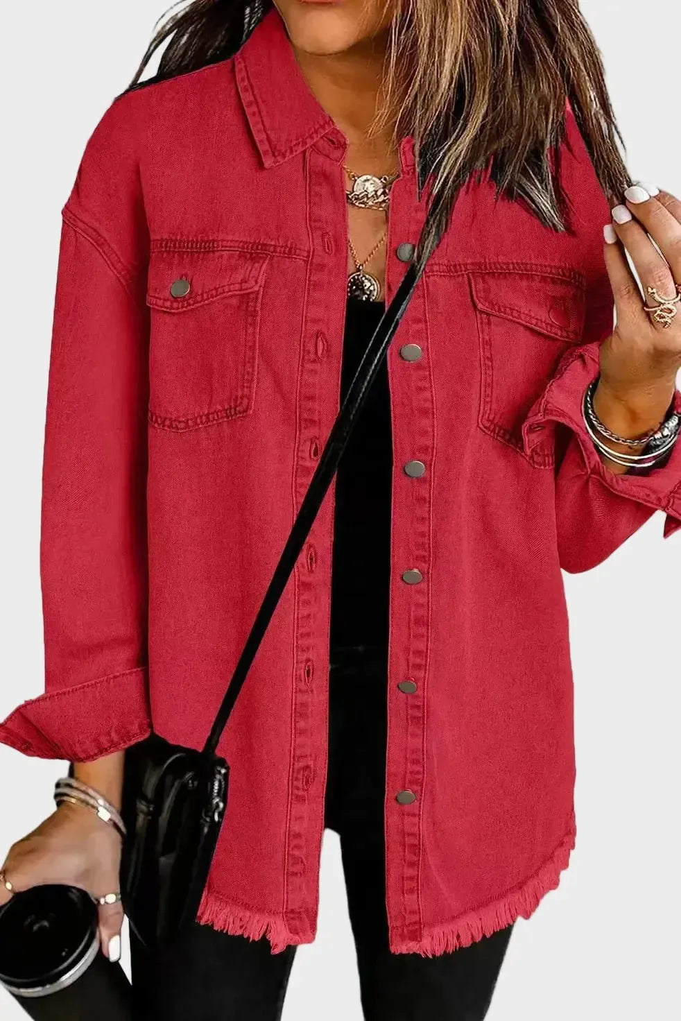 Emilie | Veste en Jean Rouge