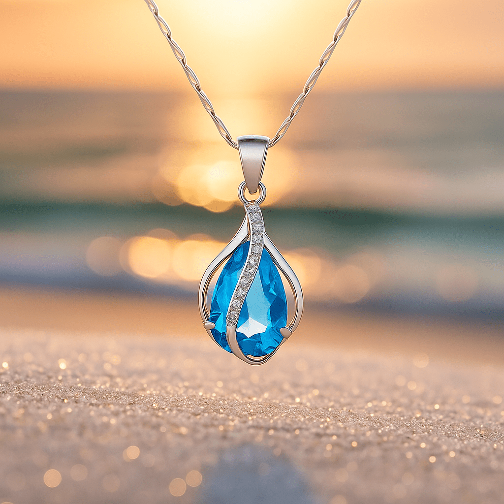 Filippa | Collier en zirconium bleu