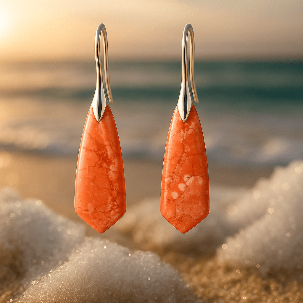 Helene | Boucles d'oreilles couleur corail