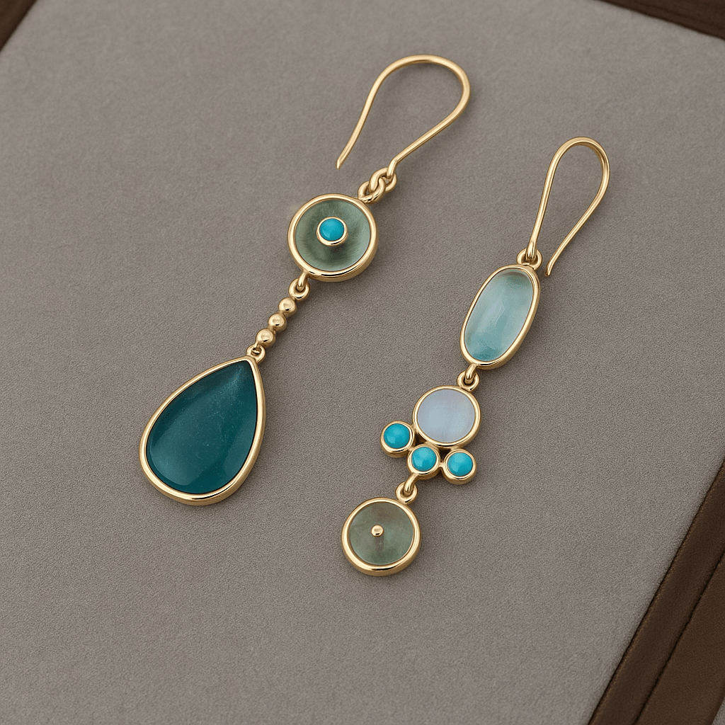 Helle | Boucles d'oreilles bleues en pierre