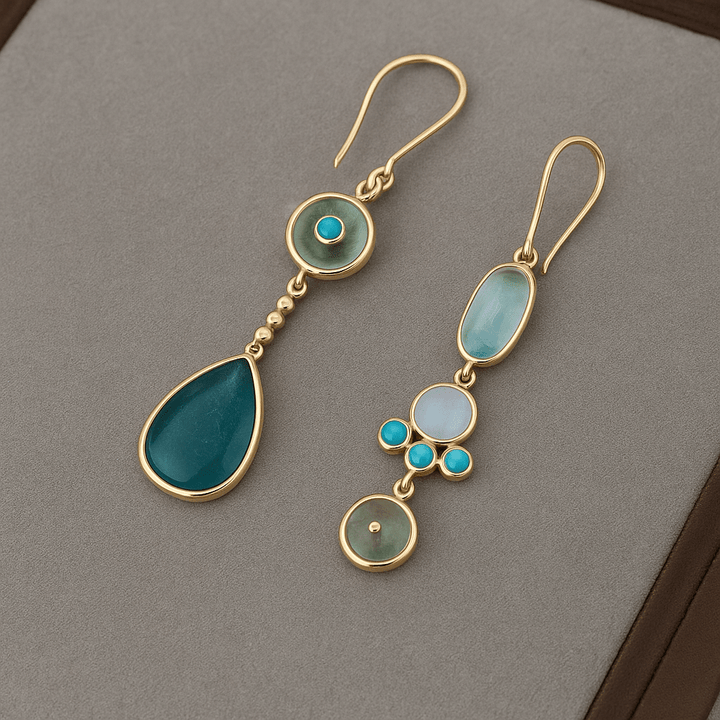 Helle | Boucles d'oreilles bleues en pierre