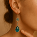 Helle | Boucles d'oreilles bleues en pierre