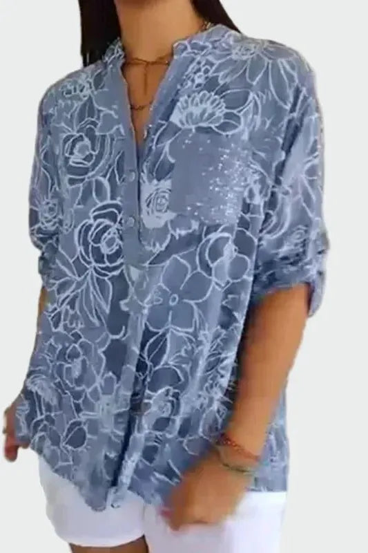 Johanne | Blouse florale bleue