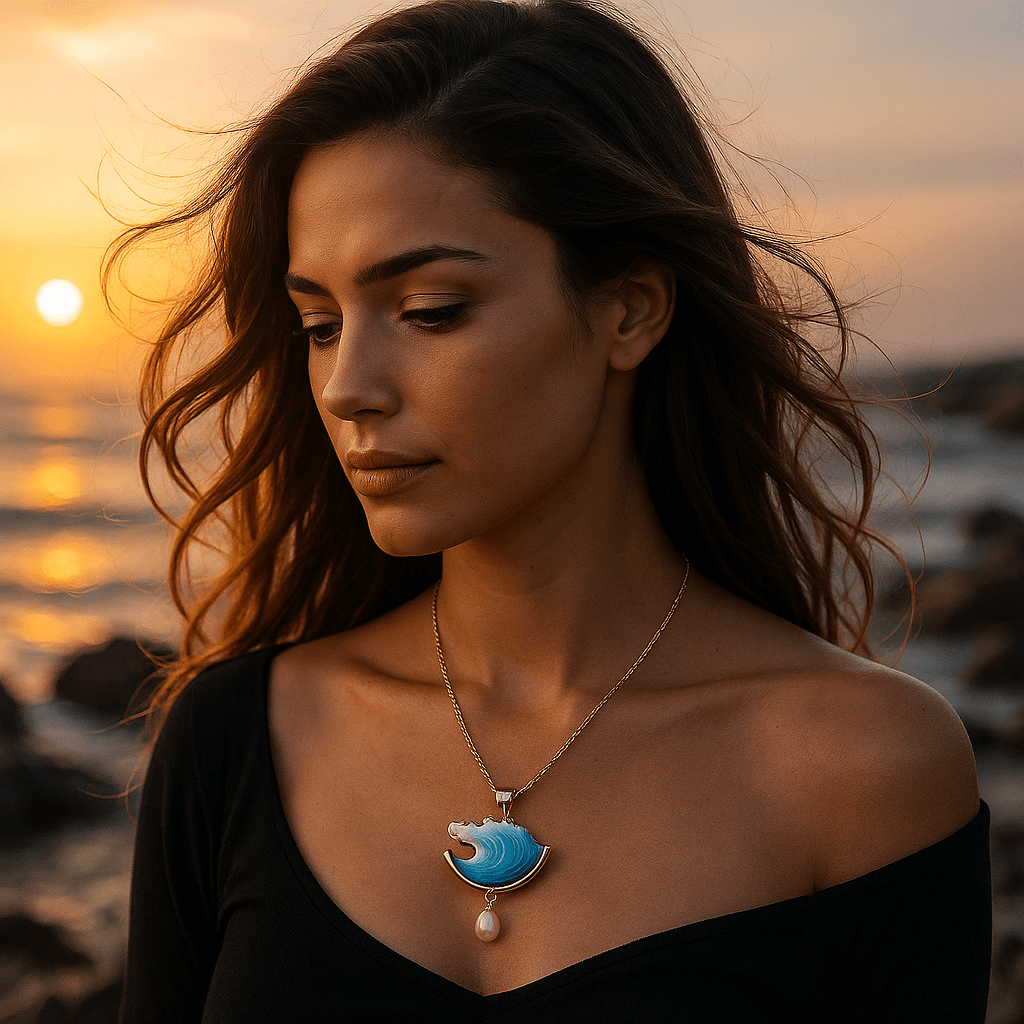 Katrine | Pendentif en perle ondulée