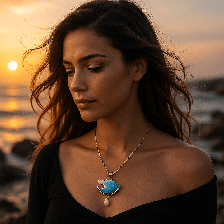 Katrine | Pendentif en perle ondulée