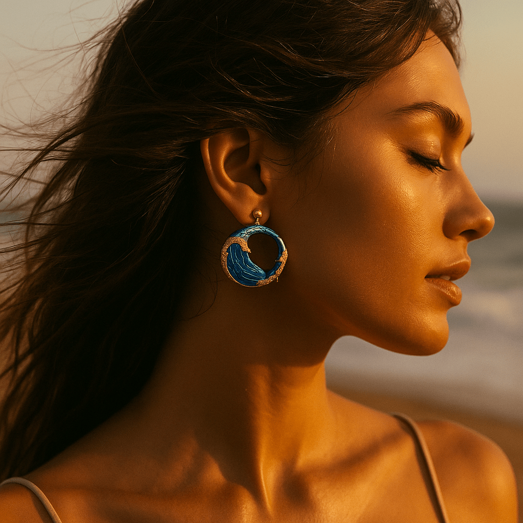 Mette | Boucles d'oreilles peintes à la main