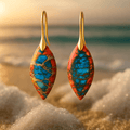 Mille | Boucles d'oreilles rouge turquoise