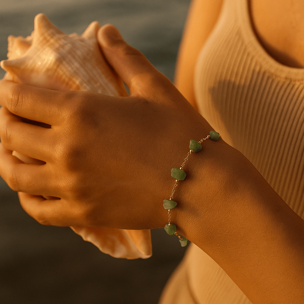 Millea | Bracelet en pierre verte