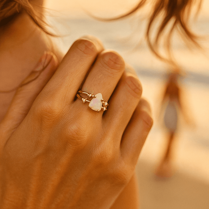 Nora | Bague en argent avec pierre de lune