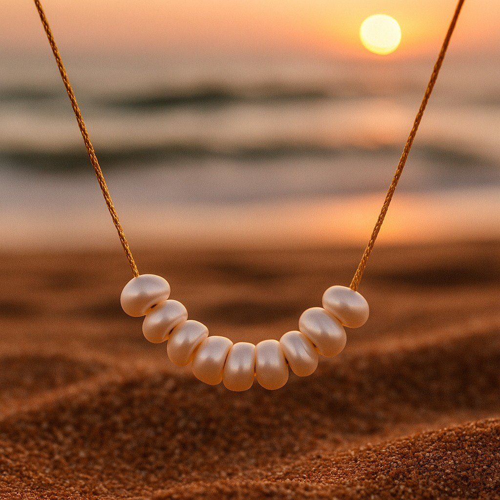 Olivia | Collier de Perles avec Bord Doré