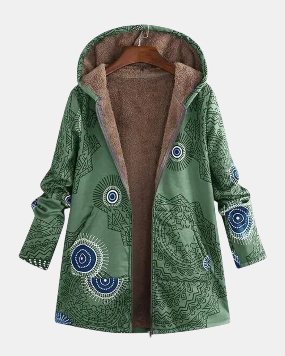 Sage | Veste Sherpa avec Motif Tribal