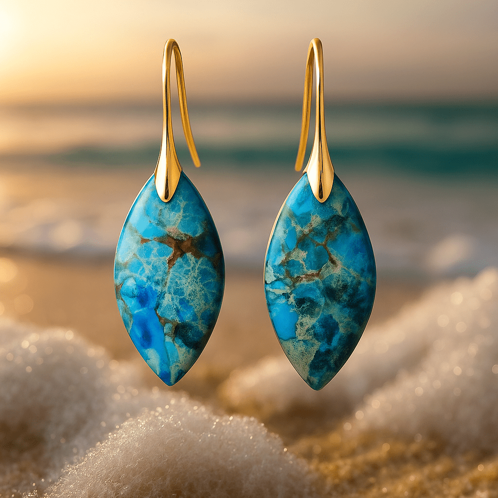 Silje | Boucles d'oreilles bleu mer