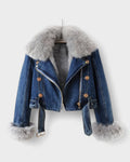 Thyra™ | Veste en Denim avec Doublure en Fourrure Synthétique