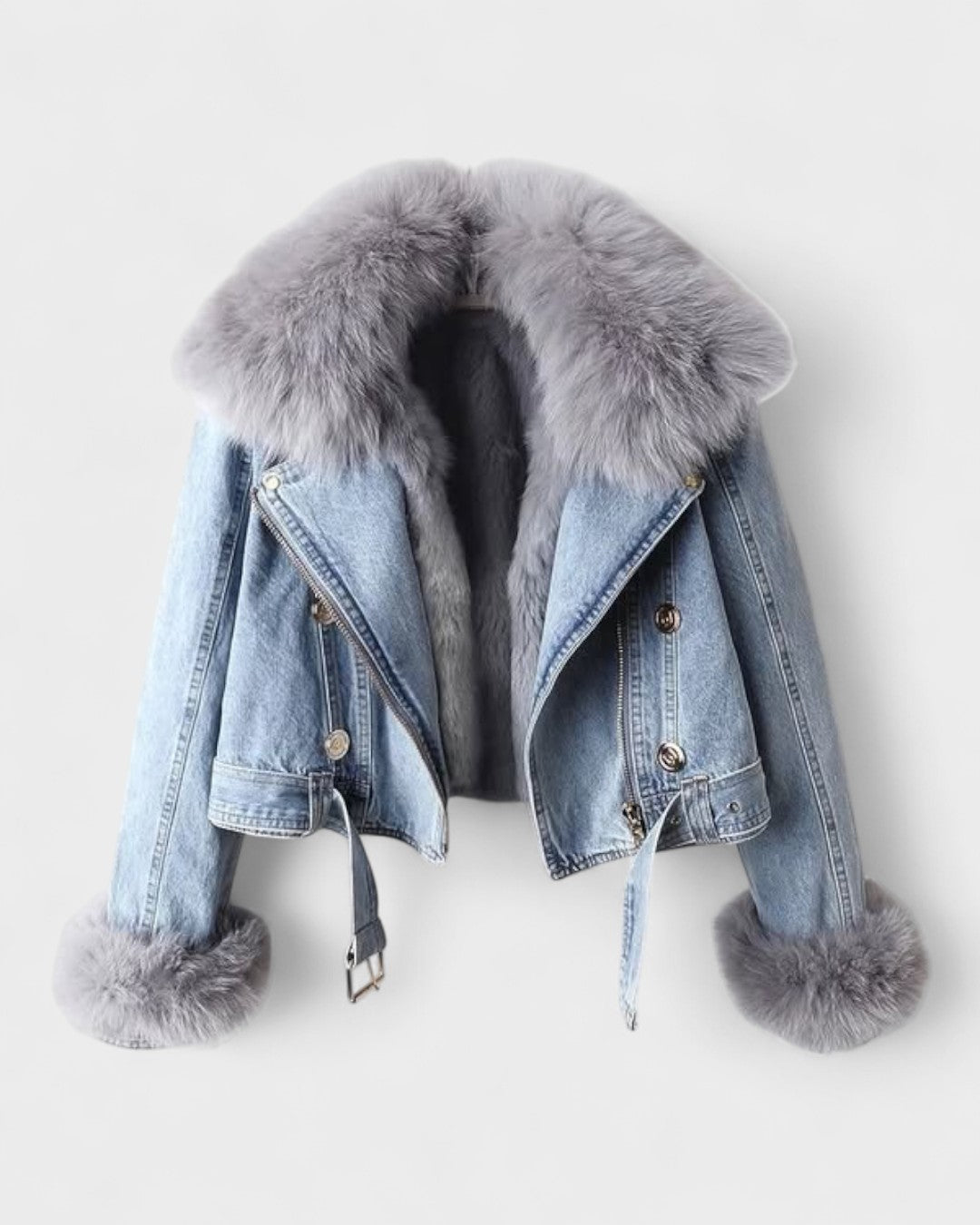 Thyra™ | Veste en Denim avec Doublure en Fourrure Synthétique