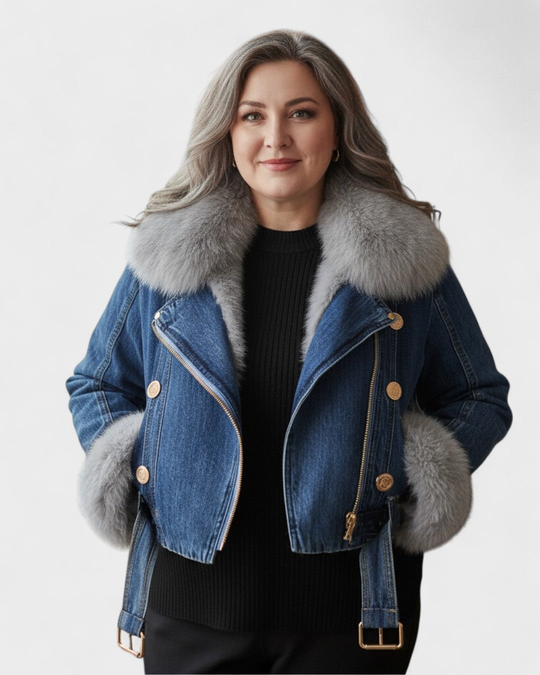 Thyra™ | Veste en Denim avec Doublure en Fourrure Synthétique
