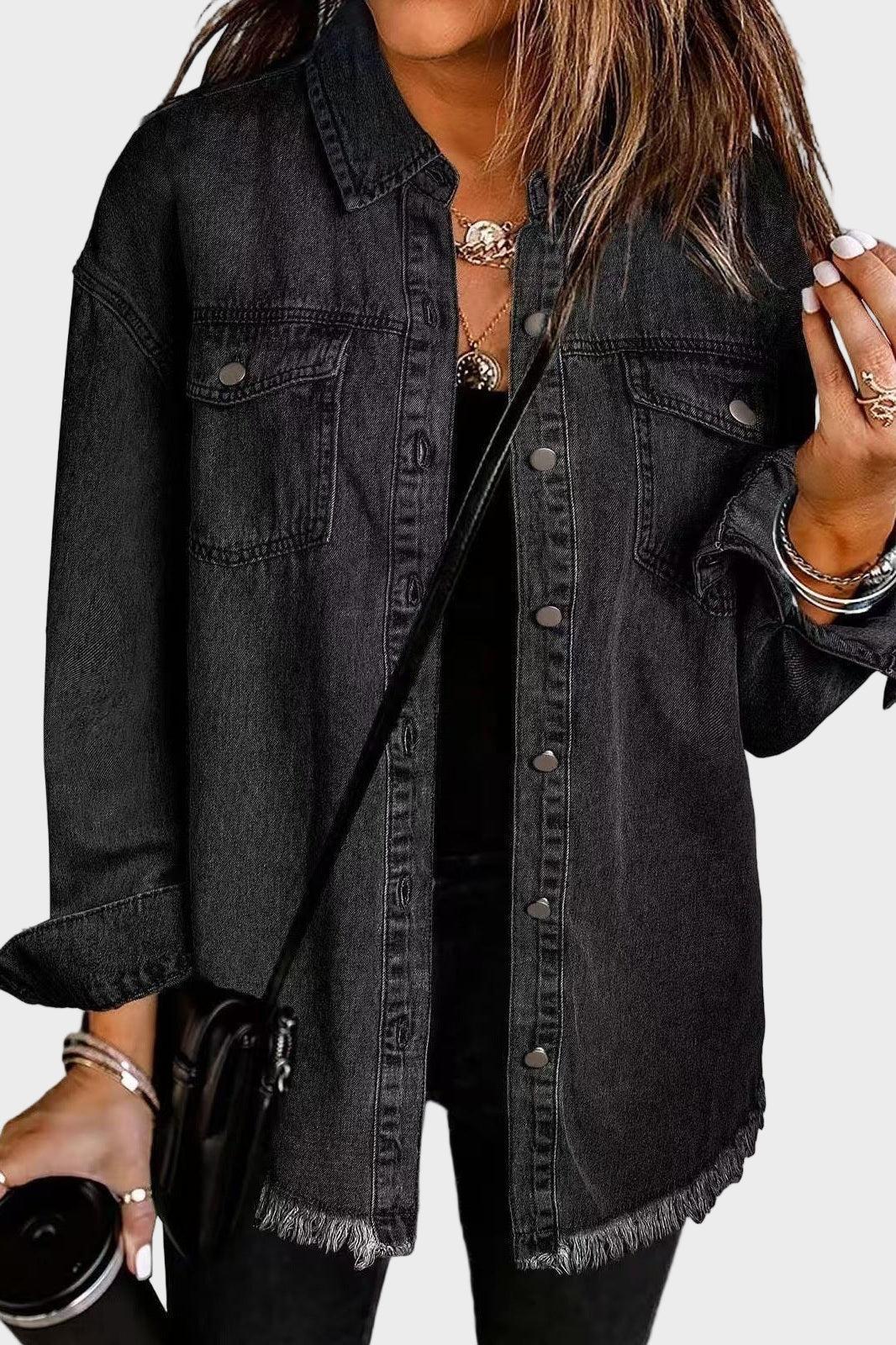 Trine | Veste en denim noir