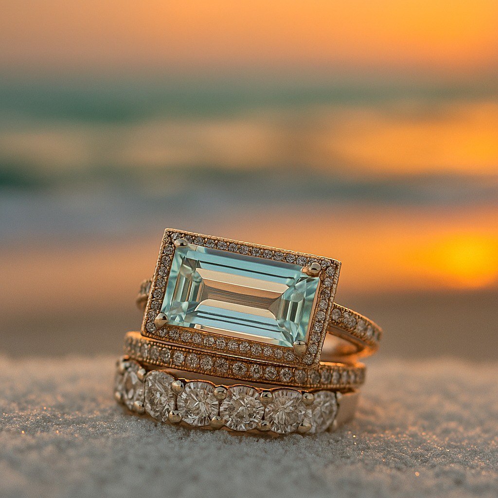 Trine | Ensemble de bagues turquoise