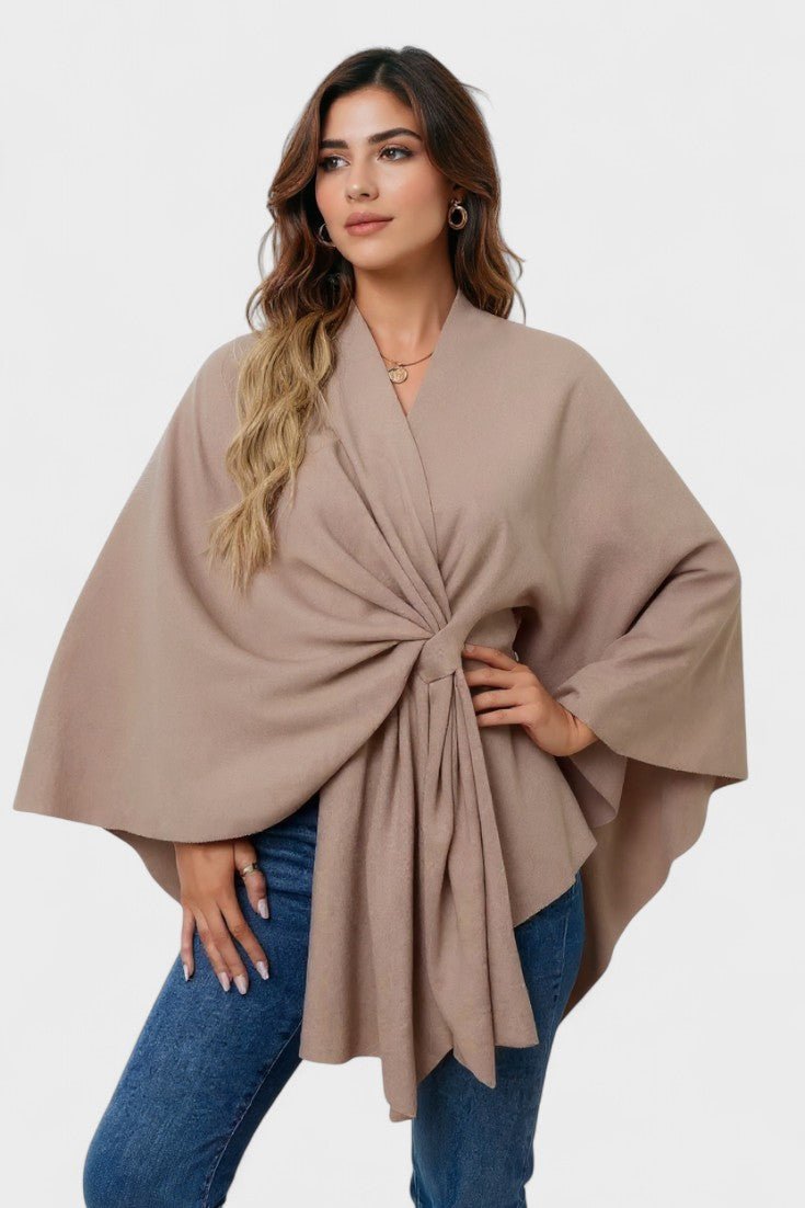 Yvette | Poncho Drapé Élégant