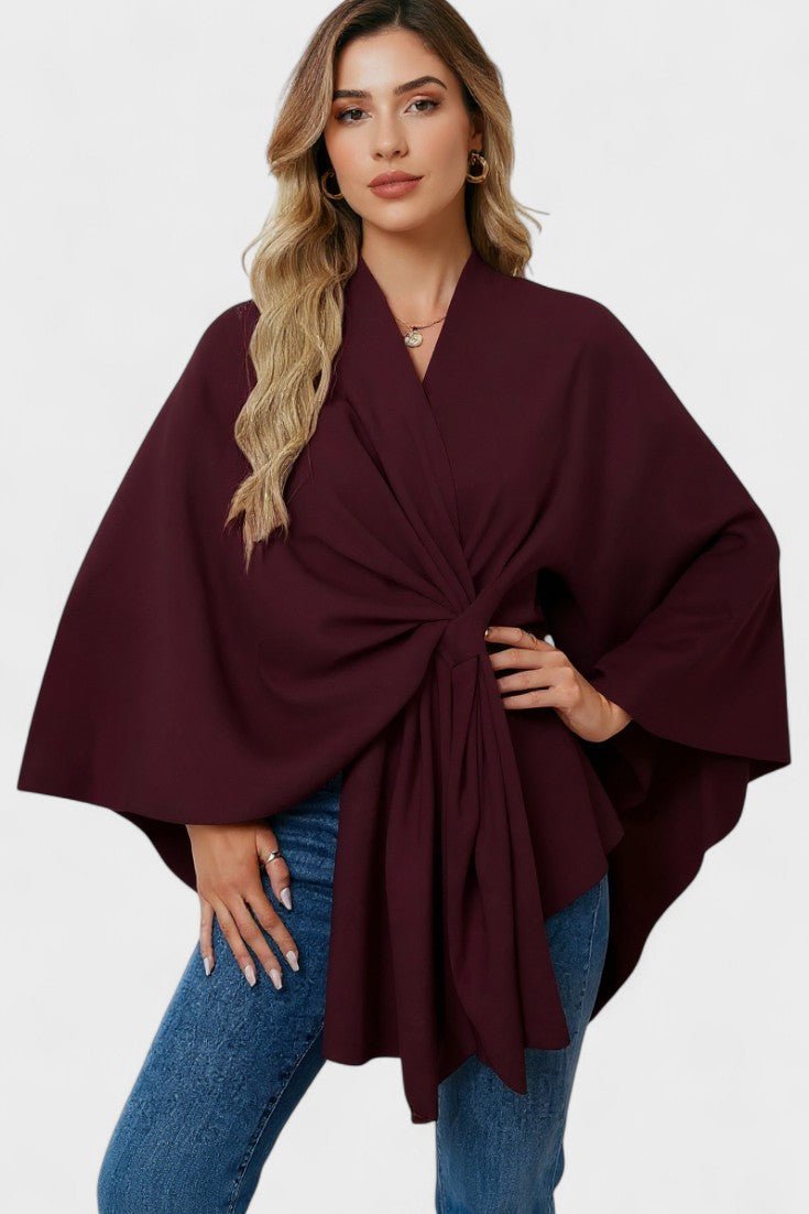 Yvette | Poncho Drapé Élégant