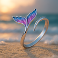 Bague Réglable avec Queue de Dauphin Colorée